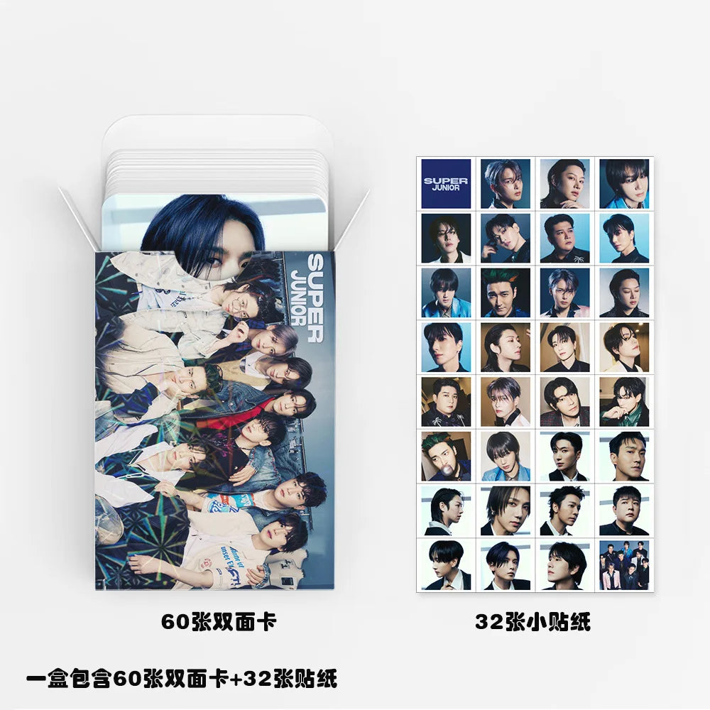 New 92 Small Cards SUPER JUNIOR Merchandise Celebrity Postcard Collection Photo Card Stickers LOMO Card Wholesale Birthday Gift