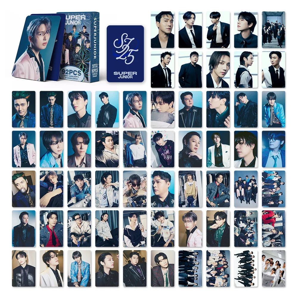 New 92 Small Cards SUPER JUNIOR Merchandise Celebrity Postcard Collection Photo Card Stickers LOMO Card Wholesale Birthday Gift