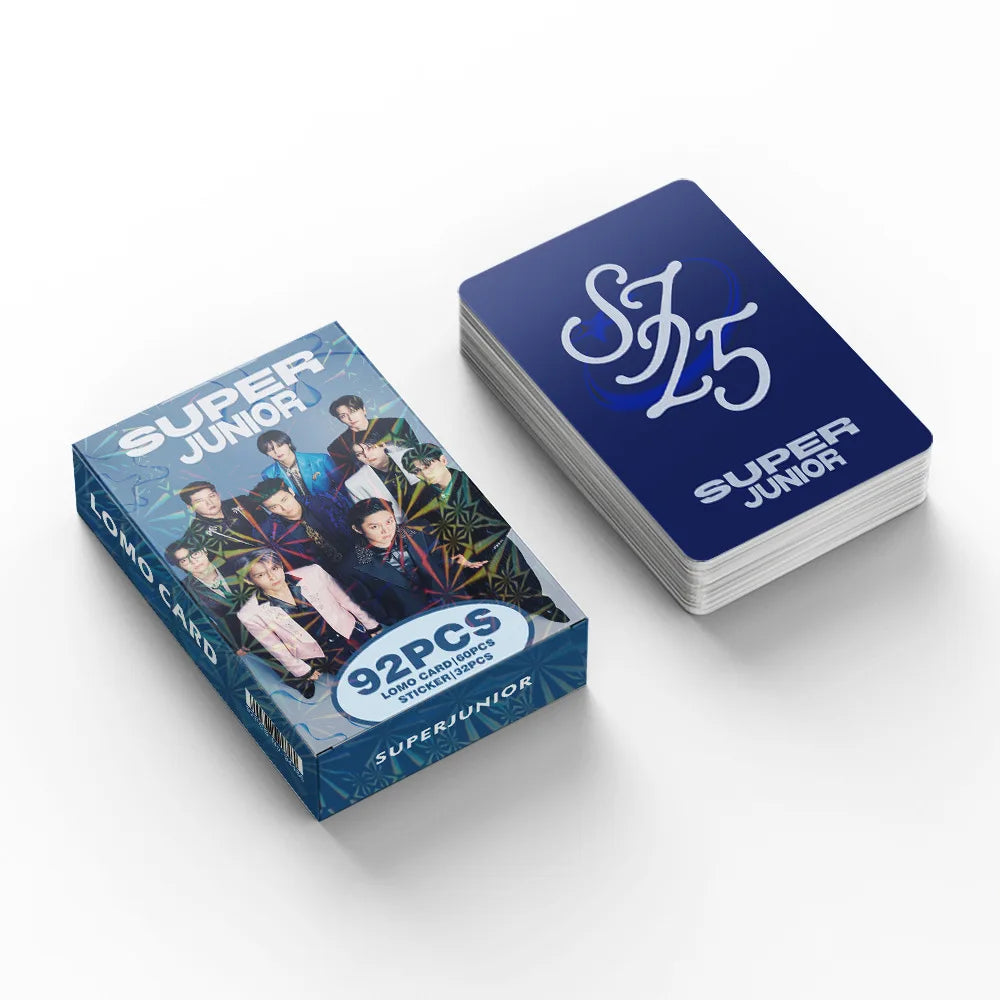 New 92 Small Cards SUPER JUNIOR Merchandise Celebrity Postcard Collection Photo Card Stickers LOMO Card Wholesale Birthday Gift