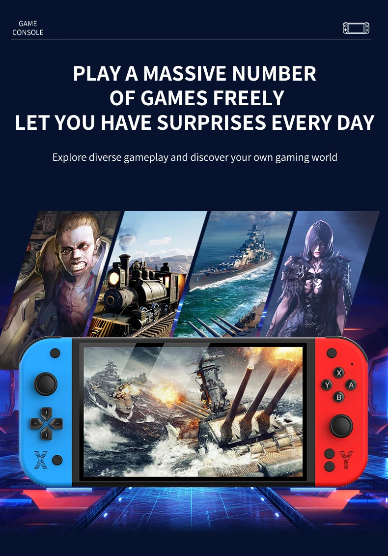 G90 7inch 64GB 4000mAh portable handheld game console arcade high-definition For PSP/PS1 nostalgic retro TV Gaming Controller