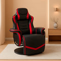 900 Gaming Recliner Red With Adjustable Leg Rest Cupholder-0
