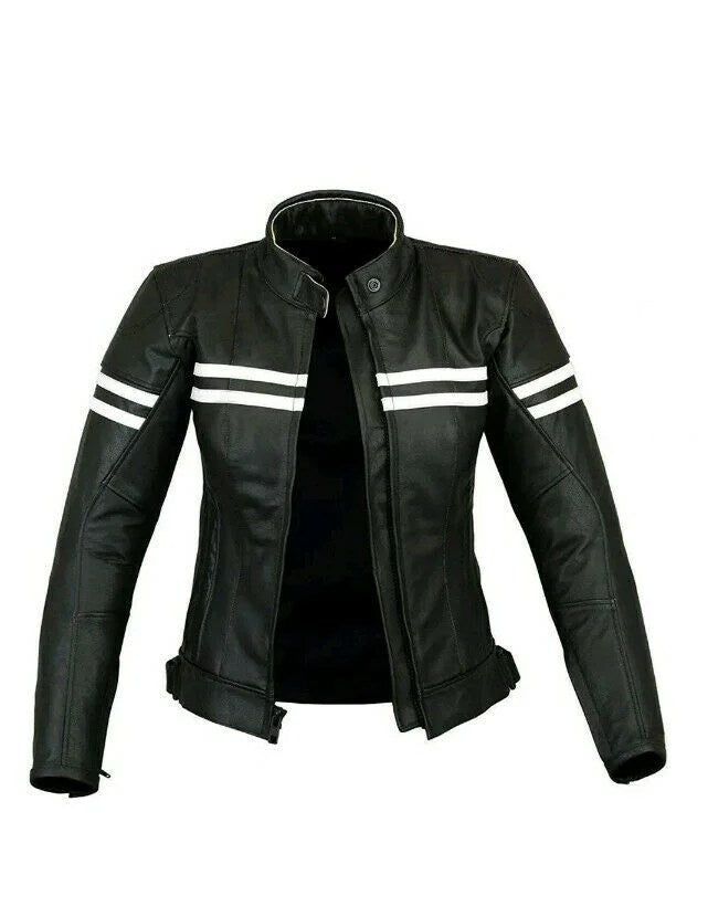 WOMEN MOTORCYCLE LEATHER RACING JACKET - XXXXL